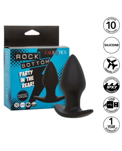 CALEXOTICS ROCK BOTTOM PERFECT PLUG ANAL 10 VIBRACIONES SILICONA NEGRO