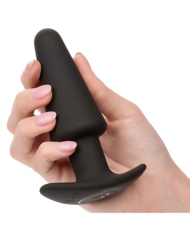 CALEXOTICS ROCK BOTTOM PLUG ANAL CONICO 10 VIBRACIONES SILICONA NEGRO