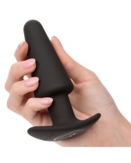 CALEXOTICS ROCK BOTTOM PLUG ANAL CONICO 10 VIBRACIONES SILICONA NEGRO
