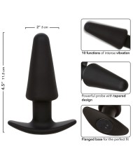 CALEXOTICS ROCK BOTTOM PLUG ANAL CONICO 10 VIBRACIONES SILICONA NEGRO