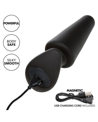 CALEXOTICS ROCK BOTTOM PLUG ANAL CONICO 10 VIBRACIONES SILICONA NEGRO