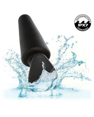 CALEXOTICS ROCK BOTTOM PLUG ANAL CONICO 10 VIBRACIONES SILICONA NEGRO
