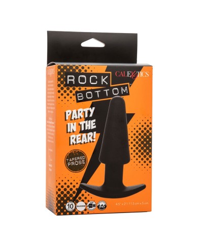 CALEXOTICS ROCK BOTTOM PLUG ANAL CONICO 10 VIBRACIONES SILICONA NEGRO