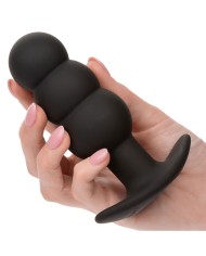 CALEXOTICS ROCK BOTTOM PLUG ANAL CON CUENTAS 10 VIBRACIONES SILICONA NEGRO