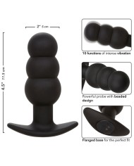 CALEXOTICS ROCK BOTTOM PLUG ANAL CON CUENTAS 10 VIBRACIONES SILICONA NEGRO