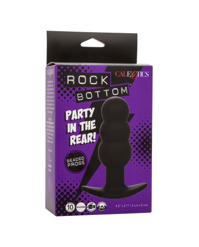CALEXOTICS ROCK BOTTOM PLUG ANAL CON CUENTAS 10 VIBRACIONES SILICONA NEGRO