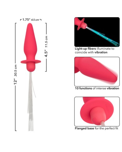 CALEXOTICS SOUTHERN LIGHTS LIGHT UP PLUG ANAL CON LUCES 10 VIBRACIONES SILICONA ROSA