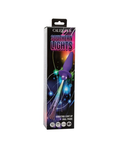 CALEXOTICS SOUTHERN LIGHTS LIGHT UP PLUG ANAL CON LUCES 10 VIBRACIONES SILICONA VIOLETA