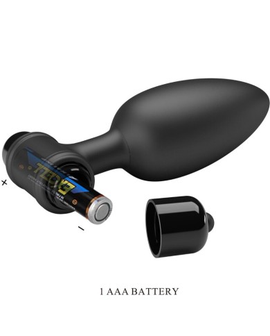 PRETTY LOVE VIBRA BUTT PLUG 2 PLUG ANAL 10 VIBRACIONES NEGRO