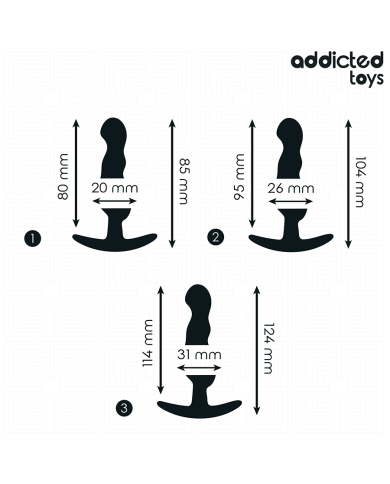 ADDICTED TOYS SET DE 3 PLUG ANAL SILICONA MODELO 1