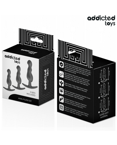 ADDICTED TOYS SET DE 3 PLUG ANAL SILICONA MODELO 1