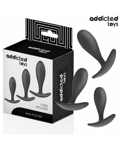 ADDICTED TOYS SET DE 3 PLUG ANAL SILICONA MODELO 2