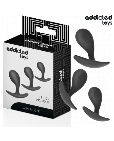 ADDICTED TOYS SET DE 3 PLUG ANAL SILICONA MODELO 3