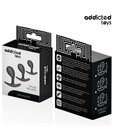 ADDICTED TOYS SET DE 3 PLUG ANAL SILICONA MODELO 3