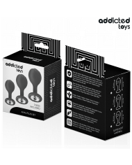 ADDICTED TOYS SET DE 3 PLUG SILICONA ANAL CON JOYA