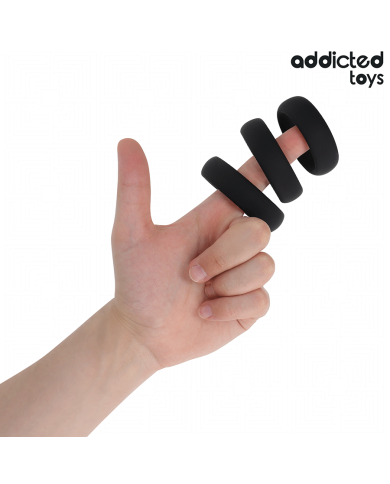 ADDICTED TOYS SET DE ANILLOS SILICONA PLANOS