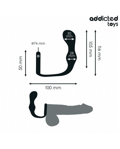 ADDICTED TOYS PLUG ANAL CON ANILLO SILICONA MODELO 3