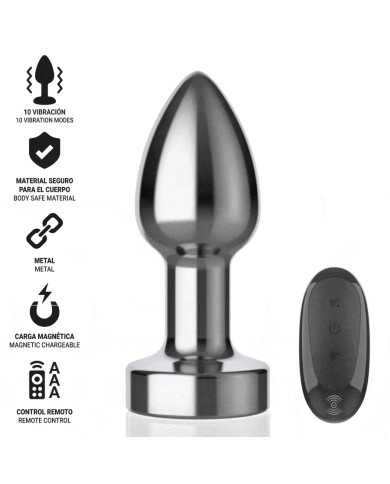 INTENSE PLUG ANAL 10 VIBRACIONES METAL CON CONTROL REMOTO S