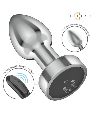 INTENSE PLUG ANAL 10 VIBRACIONES METAL CON CONTROL REMOTO S