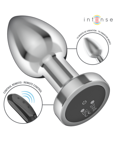 INTENSE PLUG ANAL 10 VIBRACIONES METAL CON CONTROL REMOTO M