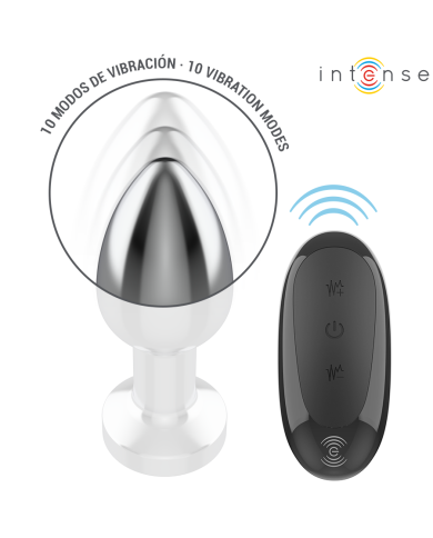 INTENSE PLUG ANAL 10 VIBRACIONES METAL CON CONTROL REMOTO M