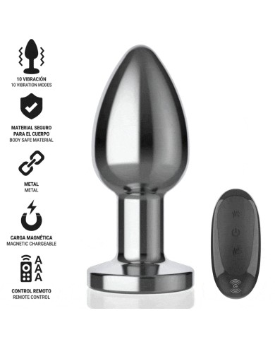 INTENSE PLUG ANAL 10 VIBRACIONES METAL CON CONTROL REMOTO L