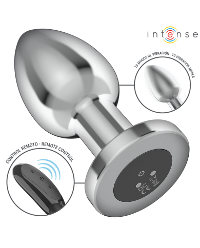 INTENSE PLUG ANAL 10 VIBRACIONES METAL CON CONTROL REMOTO L
