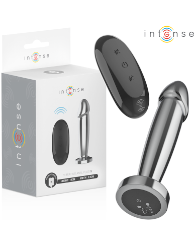 INTENSE PLUG ANAL 10 VIBRACIONES METAL EN FORMA DE DILDO CON CONTROL REMOTO S