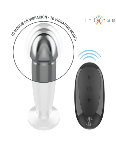 INTENSE PLUG ANAL 10 VIBRACIONES METAL EN FORMA DE DILDO CON CONTROL REMOTO M