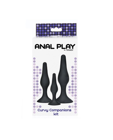TOYJOY ANAL PLAY CURVY COMPANIONS PLUG ANAL 3 PIEZAS NEGRO