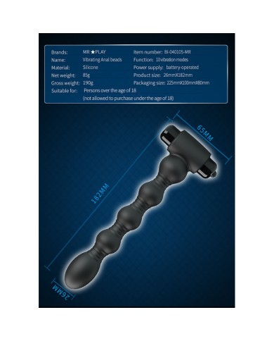 MR PLAY MASAJEADOR PLUG ANAL CON VIBRACION