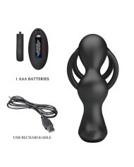 MR PLAY ANILLO PARA PENE CON PLUG ANAL CON VIBRACION CONTROL REMOTO