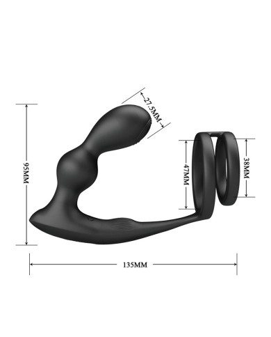 MR PLAY ANILLO PARA PENE CON PLUG ANAL CON VIBRACION CONTROL REMOTO