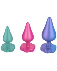 ROMP LUSTER KIT DE ENTRENAMIENTO ANAL S M L CON BASE EN FORMA DE FLOR