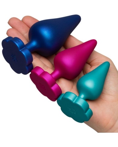 ROMP LUSTER KIT DE ENTRENAMIENTO ANAL S M L CON BASE EN FORMA DE FLOR