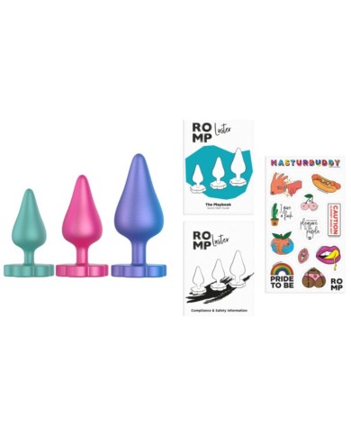 ROMP LUSTER KIT DE ENTRENAMIENTO ANAL S M L CON BASE EN FORMA DE FLOR