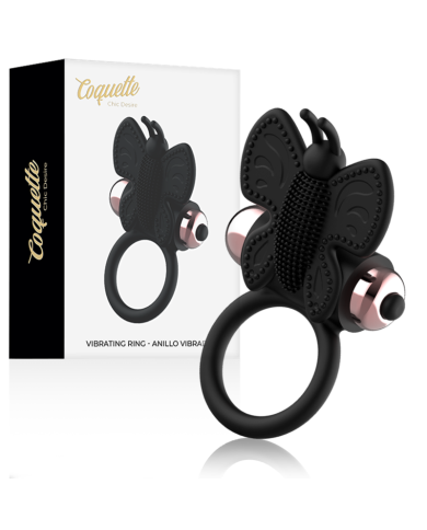 COQUETTE CHIC DESIRE COCK RING BUTTERFLY ANILLO VIBRADOR NEGRO GOLD COQUETTE CHIC DESIRE COCK RING BUTTERFLY ANILLO VIBRADOR NEGRO GOLD