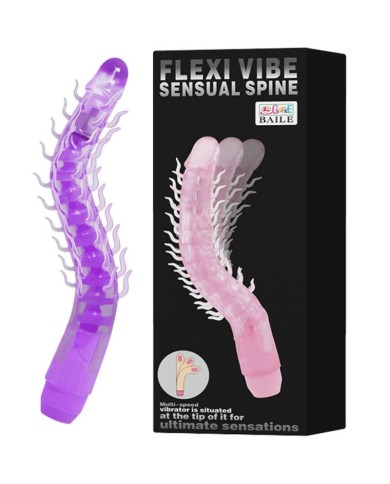BAILE FLEXI VIBE SENSUAL SPINE BENDABLE VIBRATING DILDO LILA 235 CM
