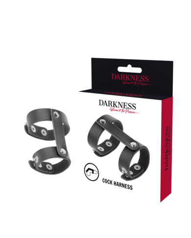 DARKNESS ANILLO PENE Y TESTICULOS AJUSTABLE LEATHER DARKNESS ANILLO PENE Y TESTICULOS AJUSTABLE LEATHER