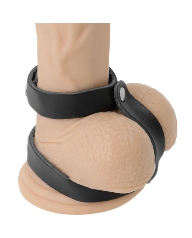 DARKNESS ANILLO PENE Y TESTICULOS AJUSTABLE LEATHER DARKNESS ANILLO PENE Y TESTICULOS AJUSTABLE LEATHER
