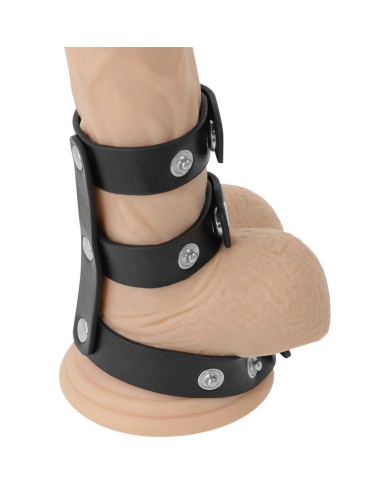 DARKNESS ANILLO DOBLE PENE Y TESTICULOS AJUSTABLE LEATHER DARKNESS ANILLO DOBLE PENE Y TESTICULOS AJUSTABLE LEATHER