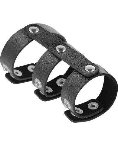 DARKNESS ANILLO DOBLE PENE Y TESTICULOS AJUSTABLE LEATHER DARKNESS ANILLO DOBLE PENE Y TESTICULOS AJUSTABLE LEATHER