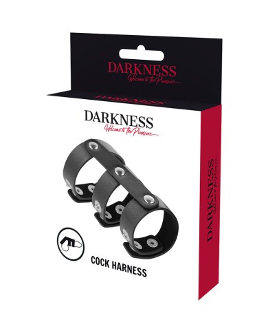 DARKNESS ANILLO DOBLE PENE Y TESTICULOS AJUSTABLE LEATHER DARKNESS ANILLO DOBLE PENE Y TESTICULOS AJUSTABLE LEATHER