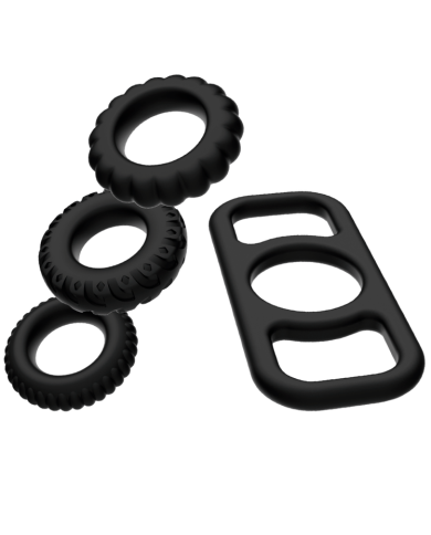 ADDICTED TOYS SET 4 ANILLOS SILICONA PARA EL PENE ADDICTED TOYS SET 4 ANILLOS SILICONA PARA EL PENE