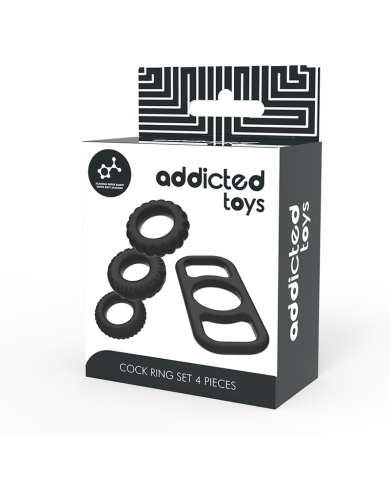 ADDICTED TOYS SET 4 ANILLOS SILICONA PARA EL PENE ADDICTED TOYS SET 4 ANILLOS SILICONA PARA EL PENE