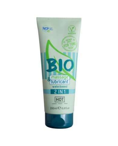 HOT BIO MASSAGE LUBRICANTE BASE AGUA 2 EN 1 200 ML