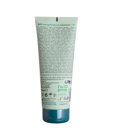 HOT BIO MASSAGE LUBRICANTE BASE AGUA 2 EN 1 200 ML