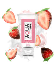 AQUA TRAVEL LUBRICANTE BASE AGUA SABOR FRESA Y NATA 50 ML
