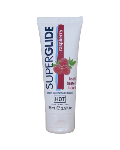 HOT SUPERGLIDE LUBRICANTE COMESTIBLE BASE AGUA FRAMBUESA 75 ML