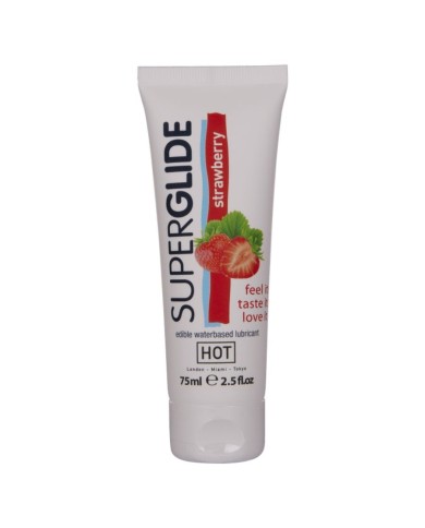 HOT SUPERGLIDE LUBRICANTE COMESTIBLE BASE AGUA FRESA 75 ML